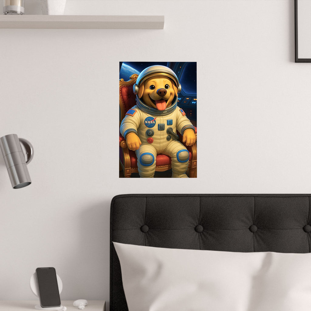 Art Print, ASTRONAUT LABRADOR RETRIEVER Cartoon, Unique Wall Décor, Dog Lover Gift, Fun Home Decoration, Pet Birthday Gift, Animal Poster