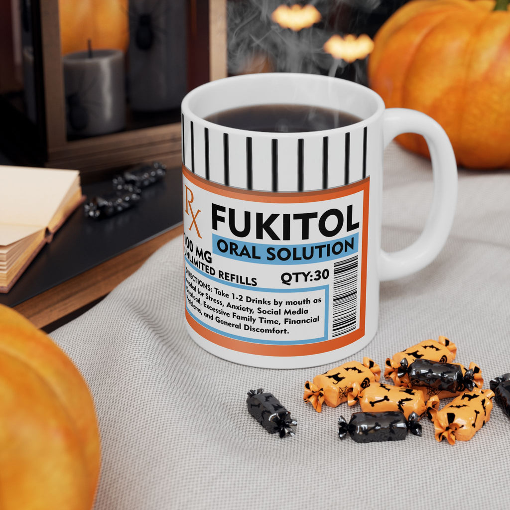 FUKITOL ORAL SOLUTION | Ceramic Coffee Mug | Perfect Gift for Doctors, Nurses, Pharmacists | 11 oz & 15 oz sizes