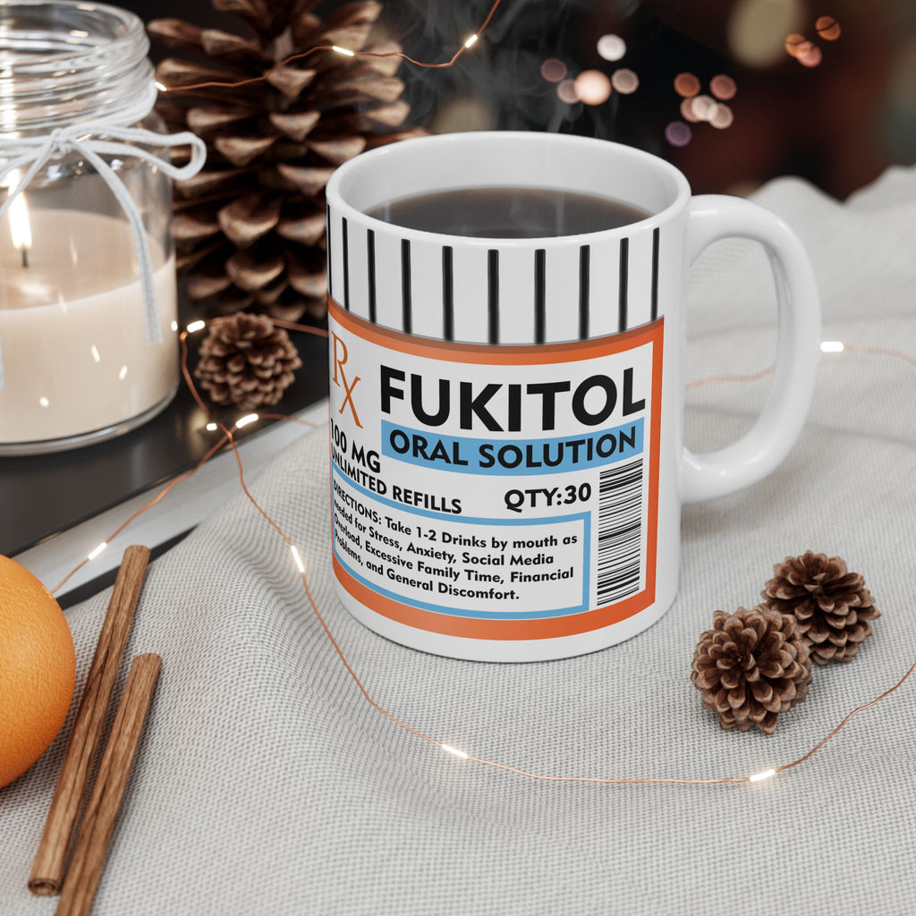 FUKITOL ORAL SOLUTION | Ceramic Coffee Mug | Perfect Gift for Doctors, Nurses, Pharmacists | 11 oz & 15 oz sizes