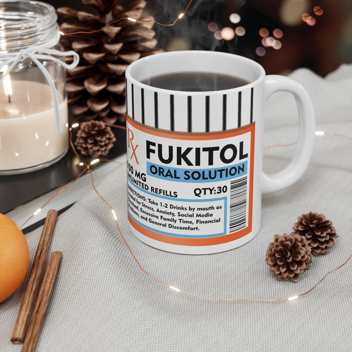 FUKITOL ORAL SOLUTION | Ceramic Coffee Mug | Perfect Gift for Doctors, Nurses, Pharmacists | 11 oz & 15 oz sizes