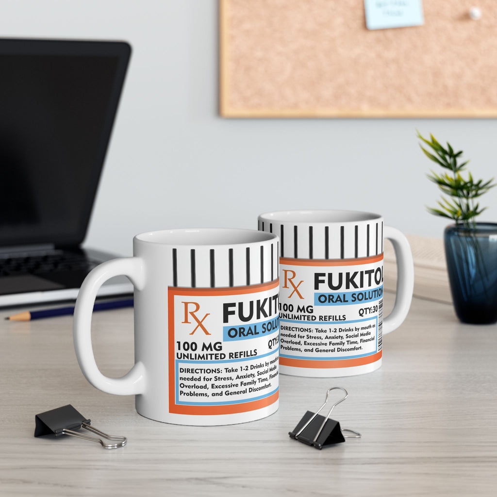 FUKITOL ORAL SOLUTION | Ceramic Coffee Mug | Perfect Gift for Doctors, Nurses, Pharmacists | 11 oz & 15 oz sizes