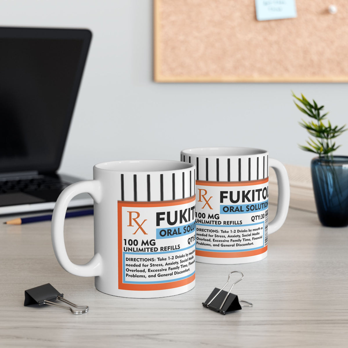 FUKITOL ORAL SOLUTION | Ceramic Coffee Mug | Perfect Gift for Doctors, Nurses, Pharmacists | 11 oz & 15 oz sizes