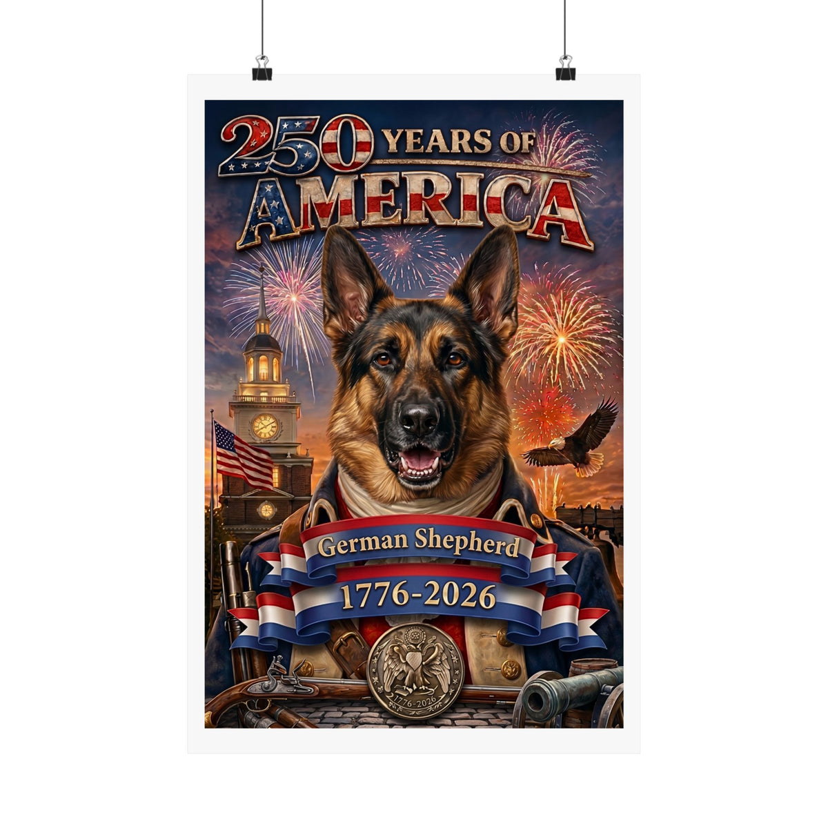 Patriotic GERMAN SHEPHERD K9 | Matte Finish Poster