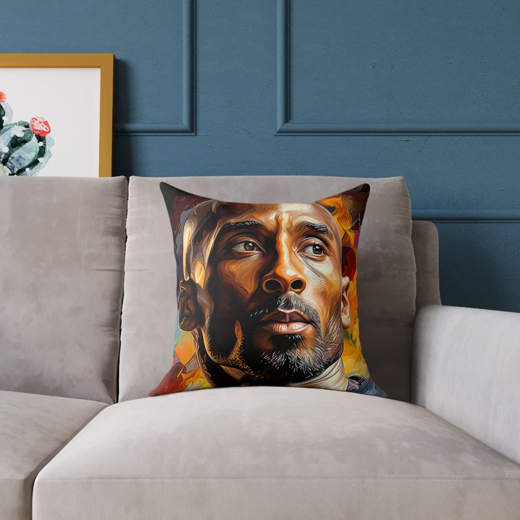 KOBE BRYANT | Soft Square Polyester Pillow | Comfortable Throw Pillow | Five Sizes | Accent Cushion for Living Room, Bed Room, or Den.