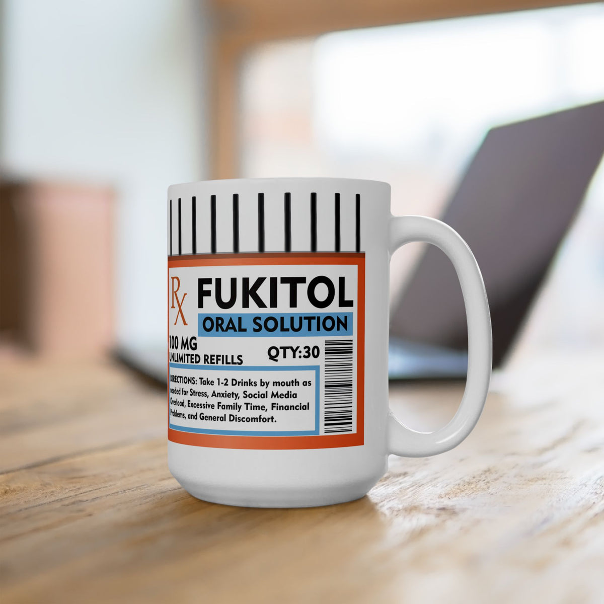 FUKITOL ORAL SOLUTION | Ceramic Coffee Mug | Perfect Gift for Doctors, Nurses, Pharmacists | 11 oz & 15 oz sizes