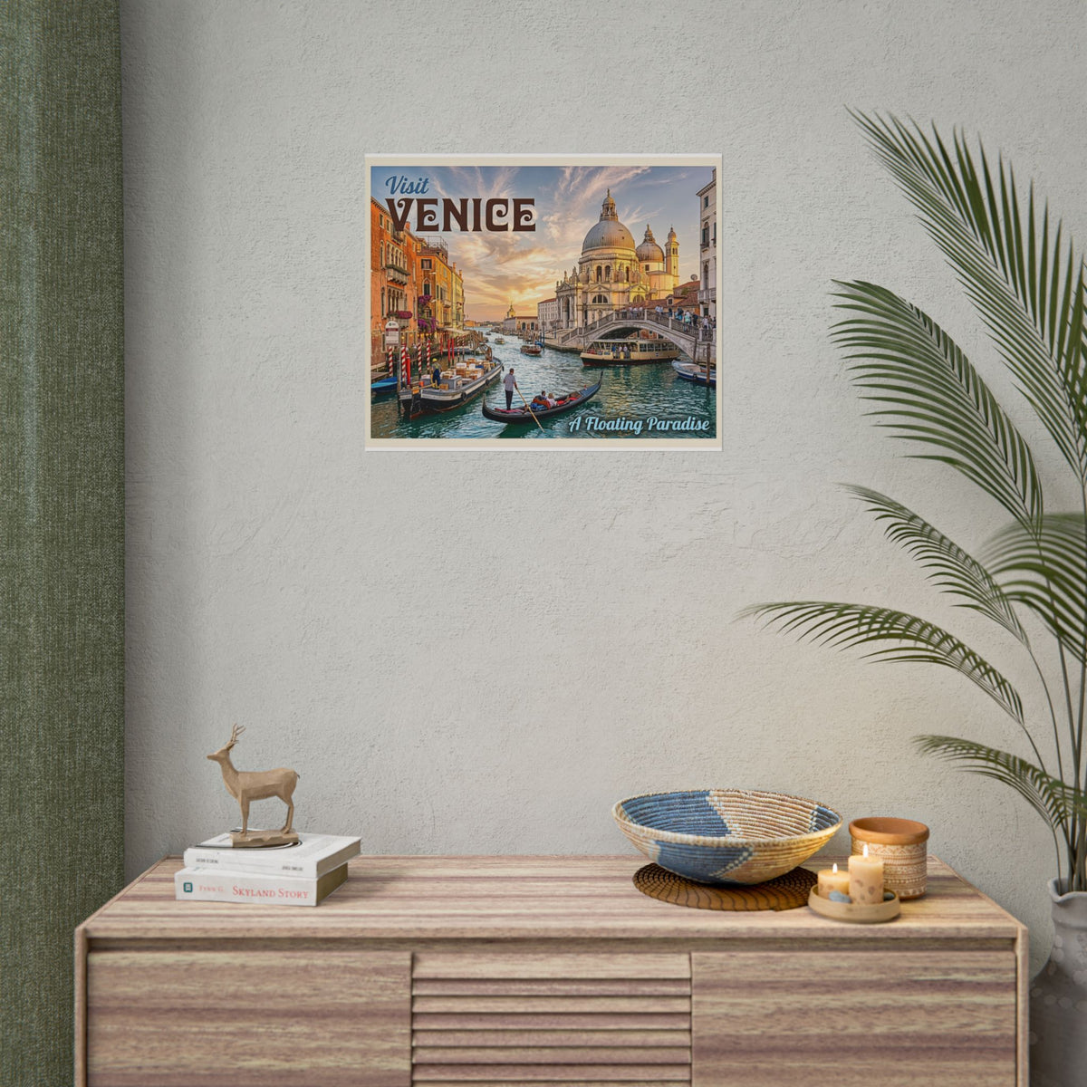 Venice Canal Sunset - Rolled Poster | Santa Maria della Salute Wall Art | Italian Architecture | Italian Gondola Poster | Italy Travel Décor