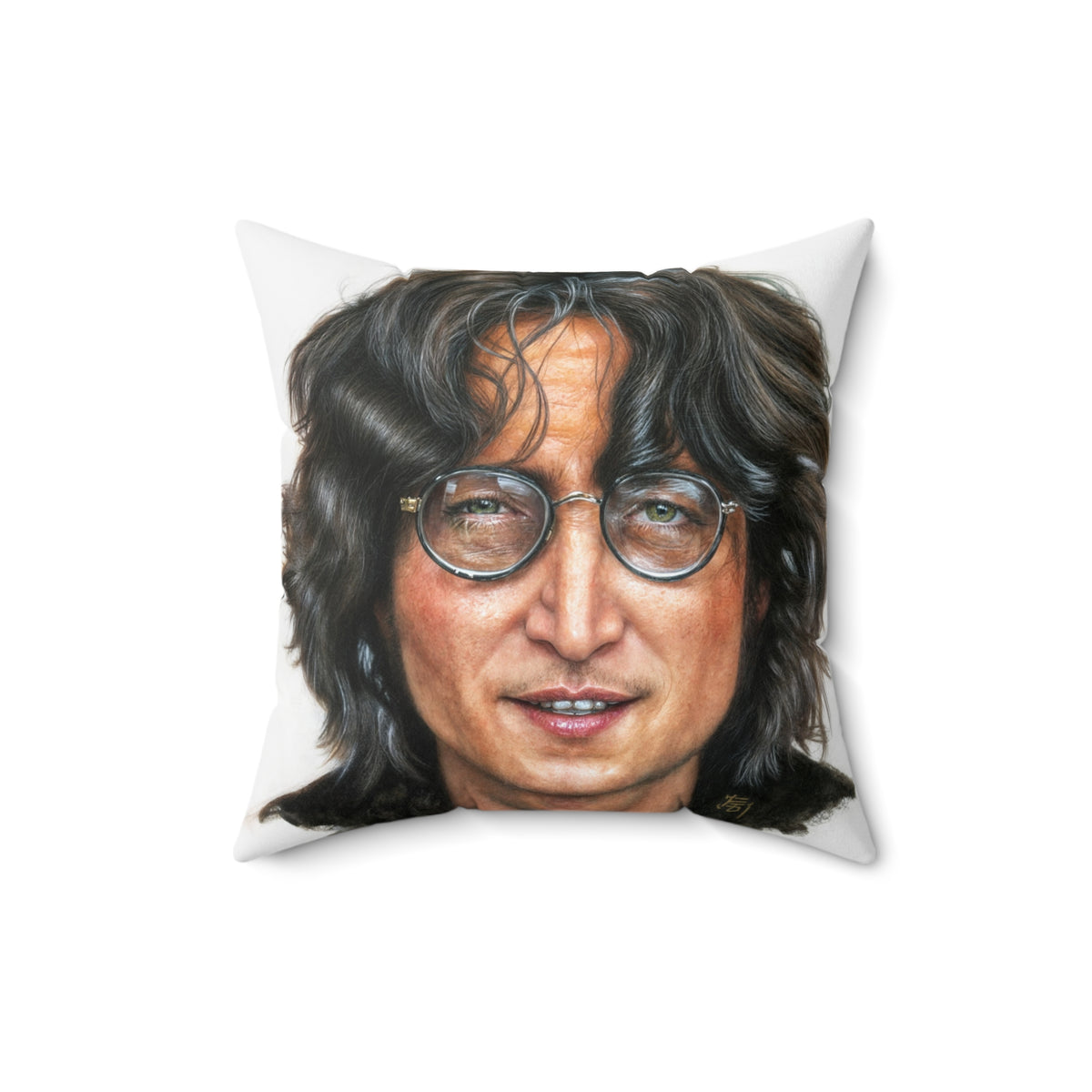 Soft Spun Polyester Square Pillow - John Lenin - Stylish Decorative Accent Cushion for Sofa, Bed and Home Décor - Durable & Comfortable
