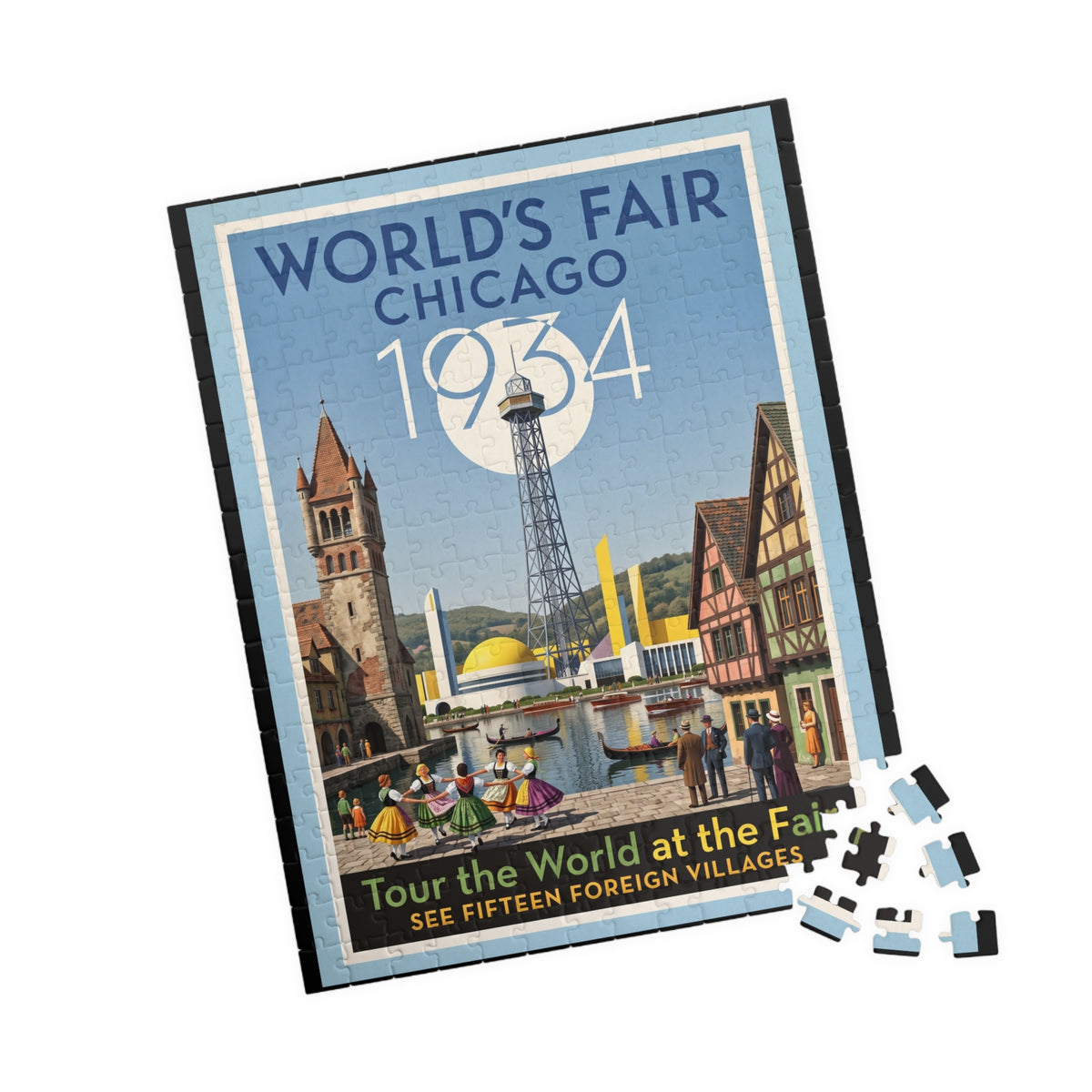 World's Fair Chicago 1934 Vintage Poster Puzzle | Jigsaw