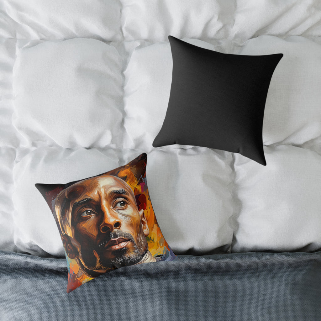 KOBE BRYANT | Soft Square Polyester Pillow | Comfortable Throw Pillow | Five Sizes | Accent Cushion for Living Room, Bed Room, or Den.