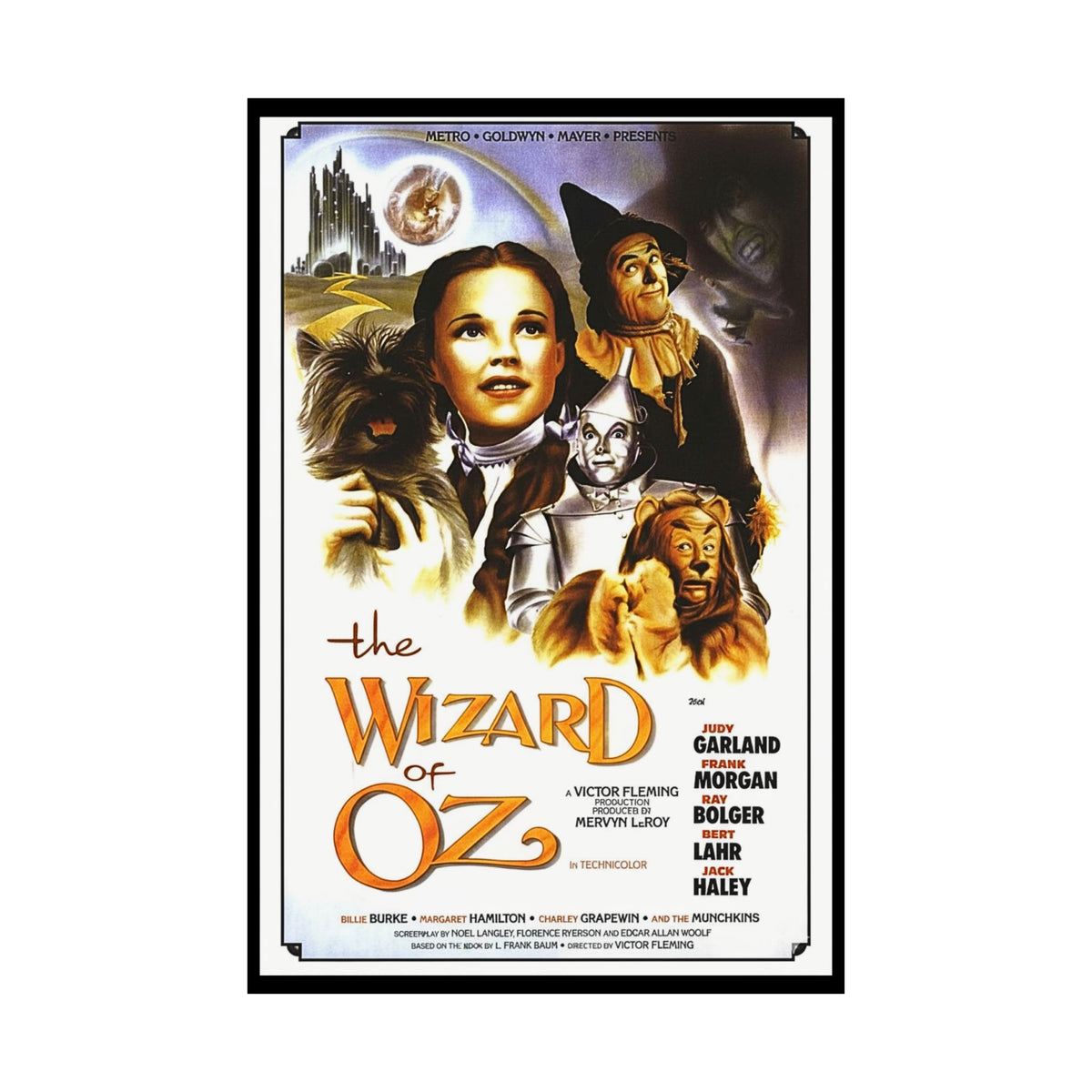 Vintage Satin Poster, 1939 'THE WIZARD of OZ', Movie Reproduction, Fantasy & Friendship Theme, Timeless Moral Lessons, Wall Art Print