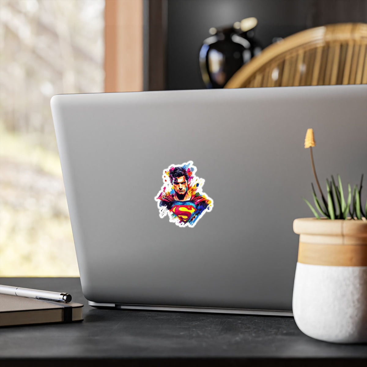 Vibrant Superman Kiss-Cut Vinyl Decals, Superhero Stickers, Wall Decor, Car Accessory, Gift for Fans, Comic Art