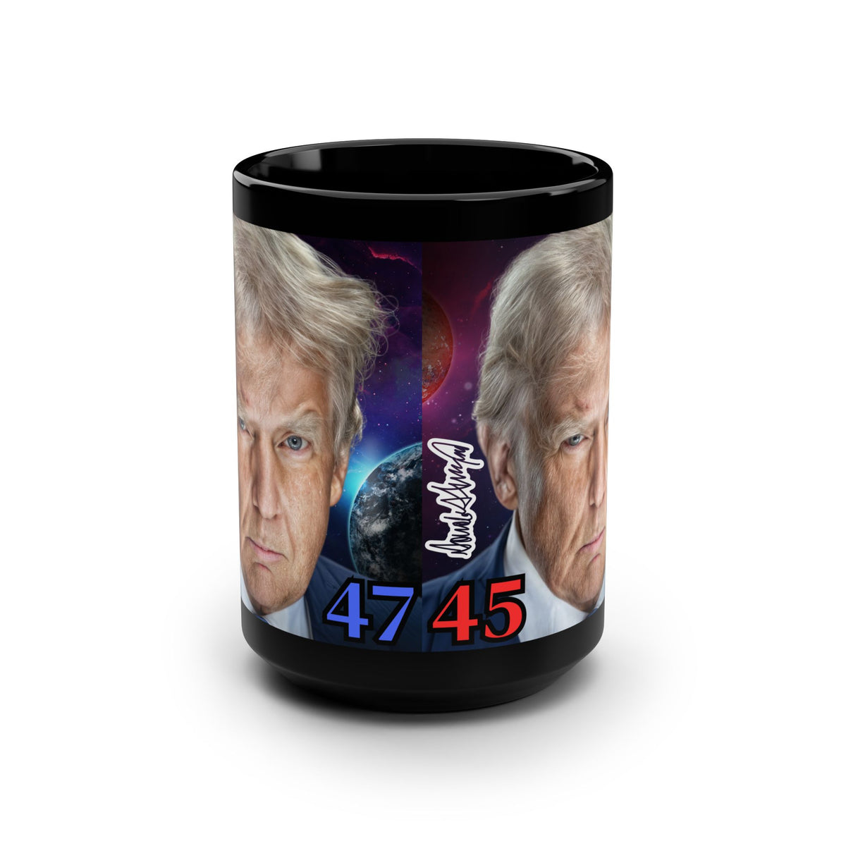 DONALD J. TRUMP, The 47th President of the United States, Black Mug, 15oz