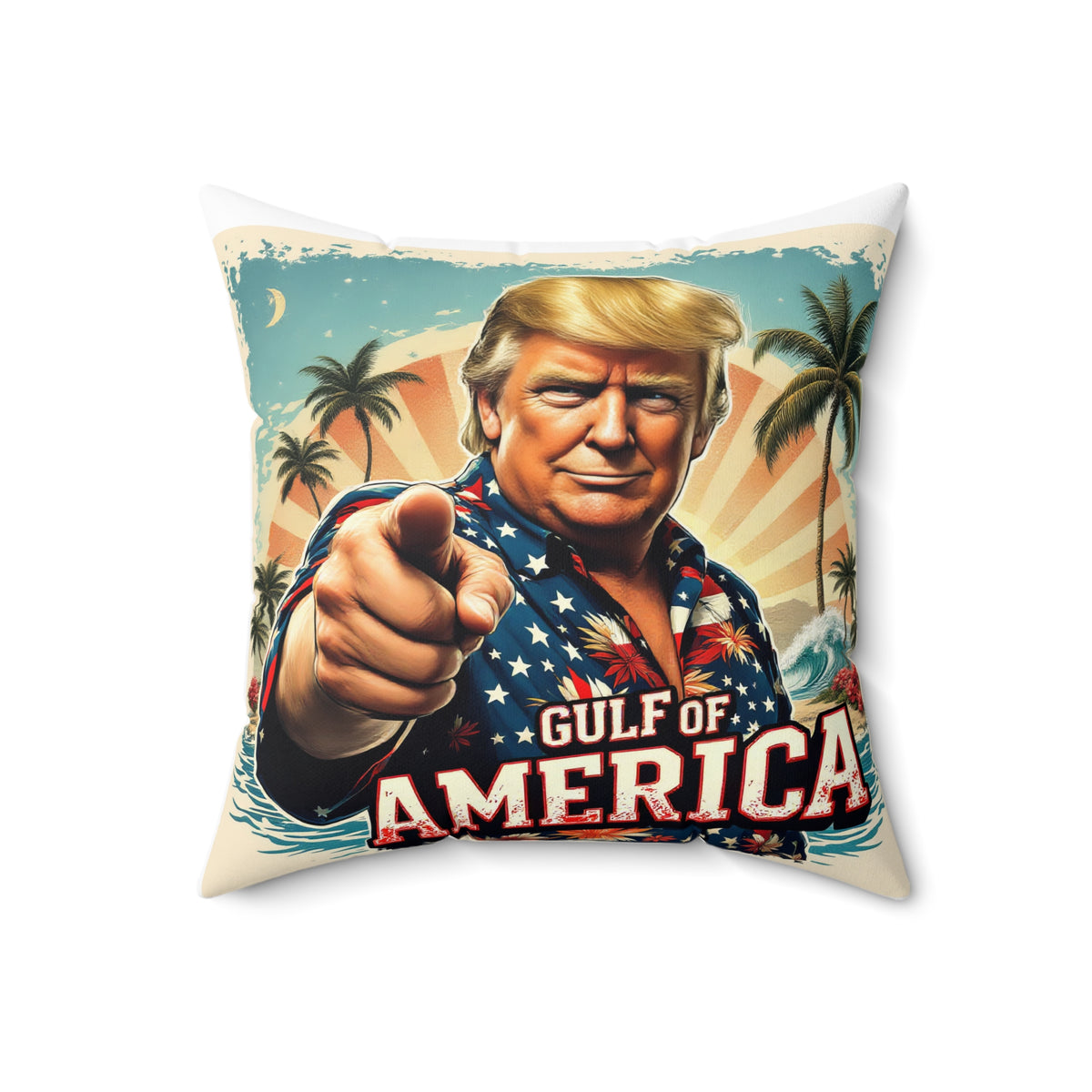 DONALD TRUMP Gulf Of AMERICA | Spun Polyester Square Pillow