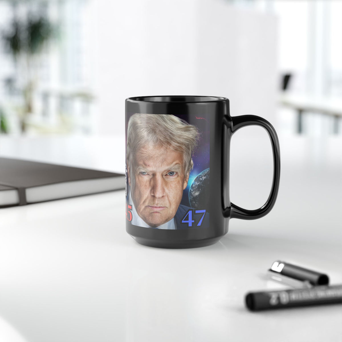 DONALD J. TRUMP, The 47th President of the United States, Black Mug, 15oz