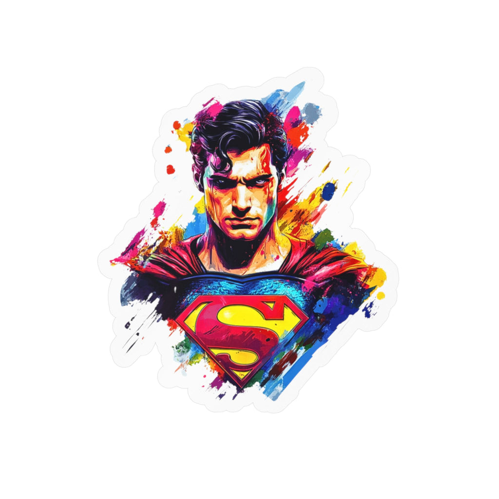 Vibrant Superman Kiss-Cut Vinyl Decals, Superhero Stickers, Wall Decor, Car Accessory, Gift for Fans, Comic Art