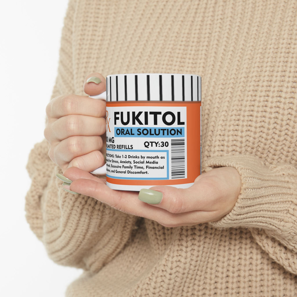 FUKITOL ORAL SOLUTION | Ceramic Coffee Mug | Perfect Gift for Doctors, Nurses, Pharmacists | 11 oz & 15 oz sizes