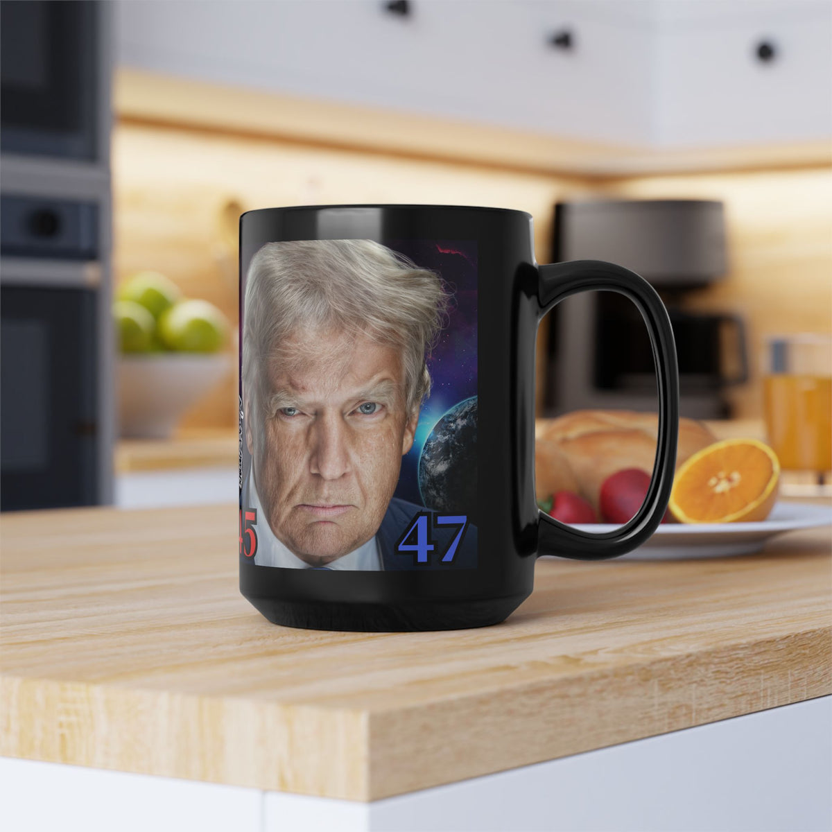 DONALD J. TRUMP, The 47th President of the United States, Black Mug, 15oz