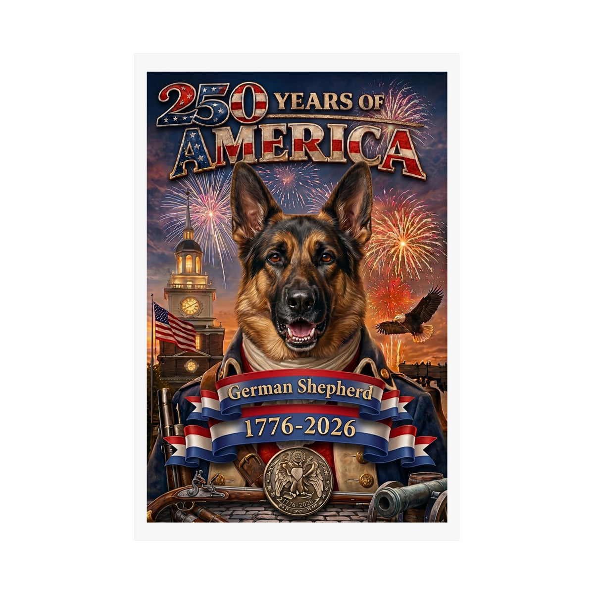 Patriotic GERMAN SHEPHERD K9 | Matte Finish Poster