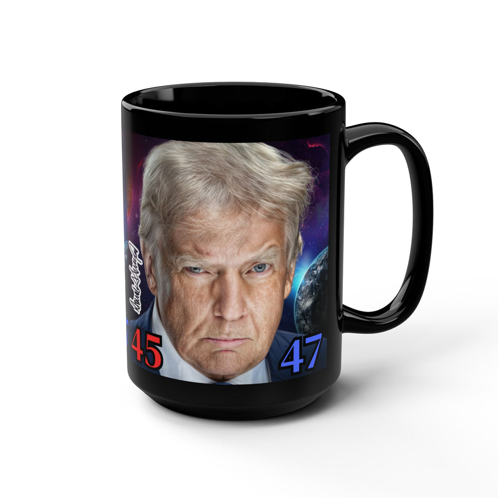 DONALD J. TRUMP, The 47th President of the United States, Black Mug, 15oz