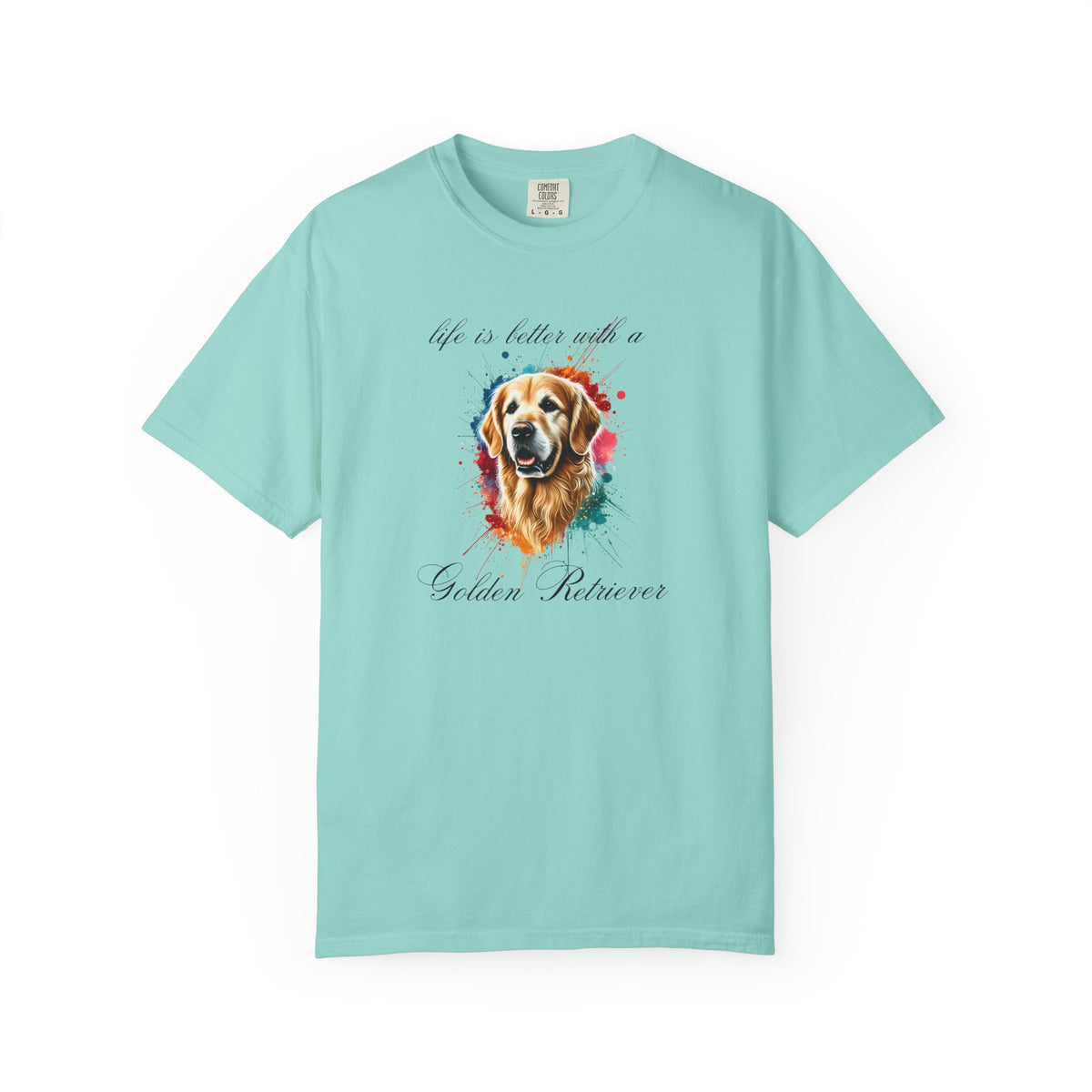 "Life is Better with a Golden Retriever" Watercolor Graphic Unisex Tee | 8 colors, 6 sizes (S,M,L,XL,2XL,3XL)