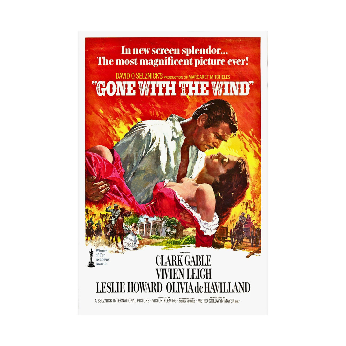 GONE With THE WIND Satin Movie Poster, Original 1939 Release, Vintage Film Art, Perfect Gift for any Film Buff, Home/Office Décor, 3 sizes