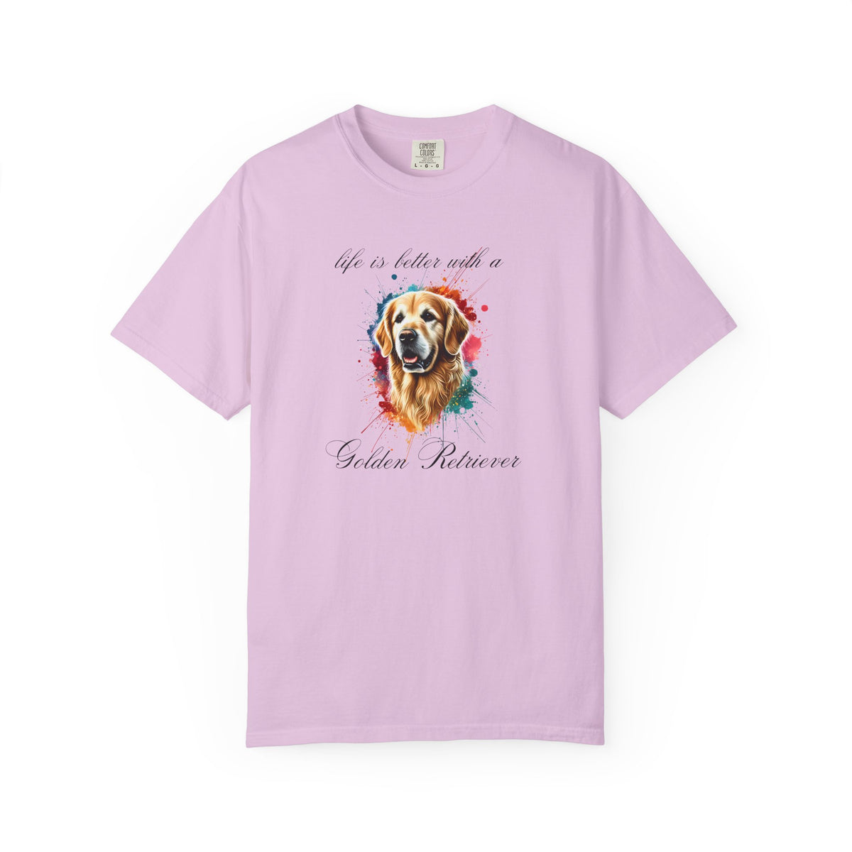 "Life is Better with a Golden Retriever" Watercolor Graphic Unisex Tee | 8 colors, 6 sizes (S,M,L,XL,2XL,3XL)
