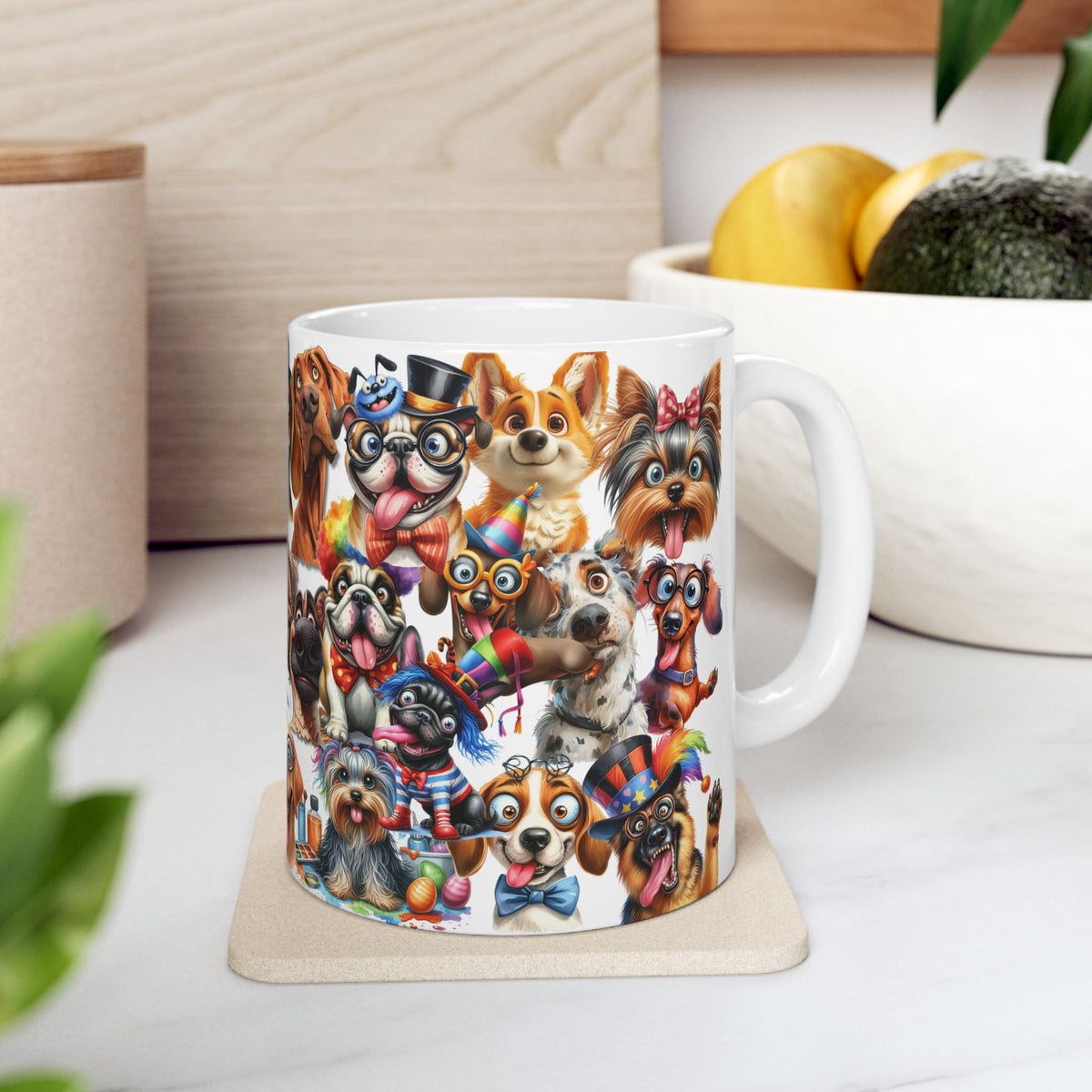 PAW-SITIVE Parade of 36 Crazy, Wacky, CANINE Personalities! Ceramic Coffee Mug, Perfect Gift for Goofy Dog Lovers, 11 oz & 15 oz
