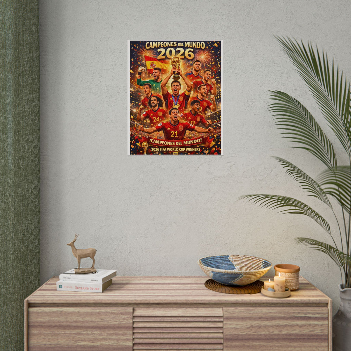 Spain 2026 World Cup Champions Poster | Campeones Del Mundo Wall Art | Spanish National Team Football Fan Sports Decor| FIFA Soccer Wall Art