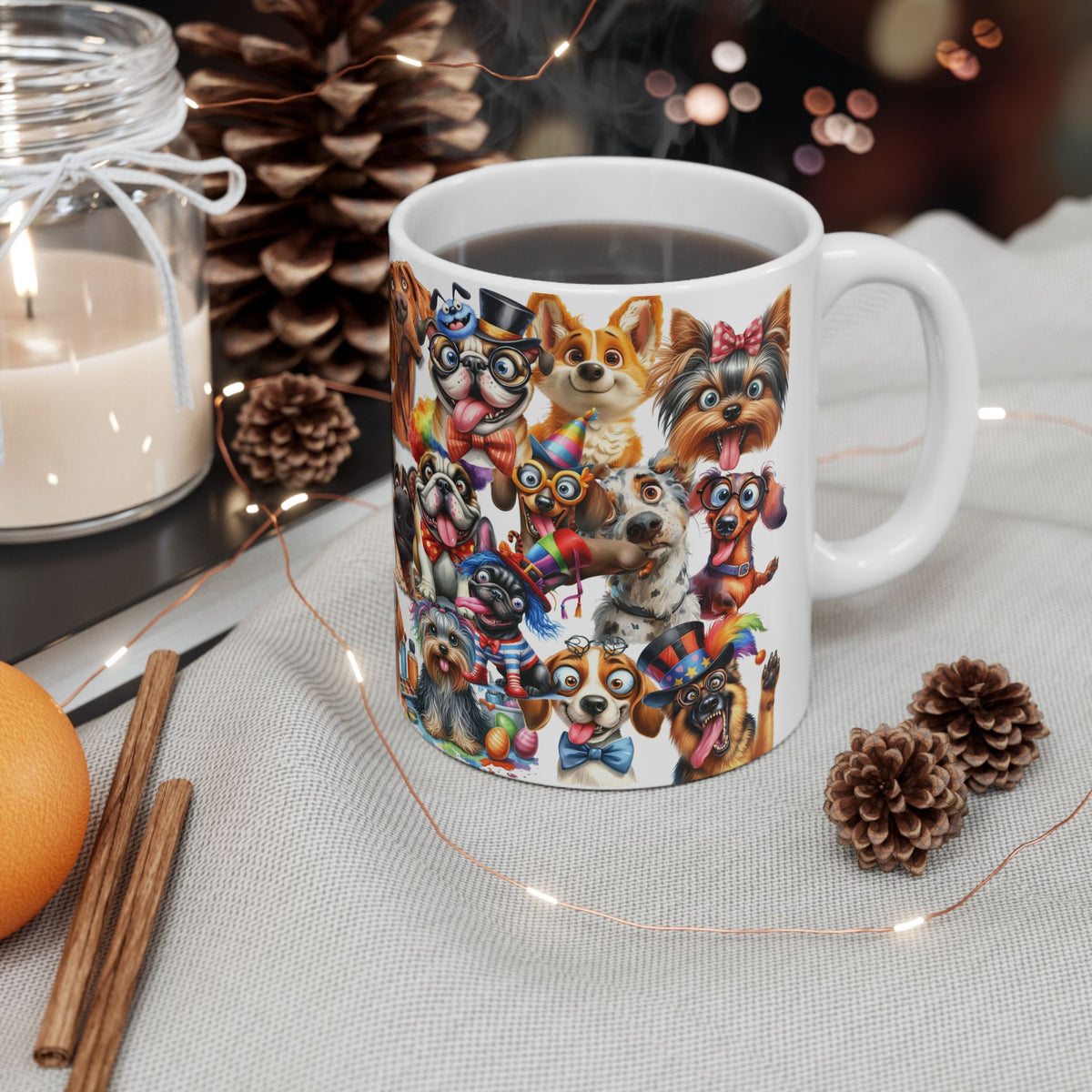PAW-SITIVE Parade of 36 Crazy, Wacky, CANINE Personalities! Ceramic Coffee Mug, Perfect Gift for Goofy Dog Lovers, 11 oz & 15 oz
