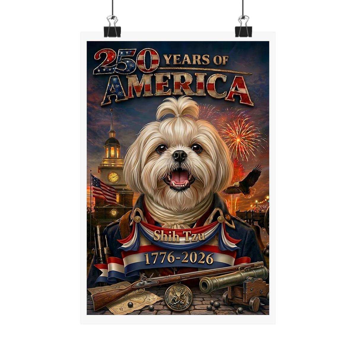 Patriotic SHIH TZU K9 | Matte Finish Poster
