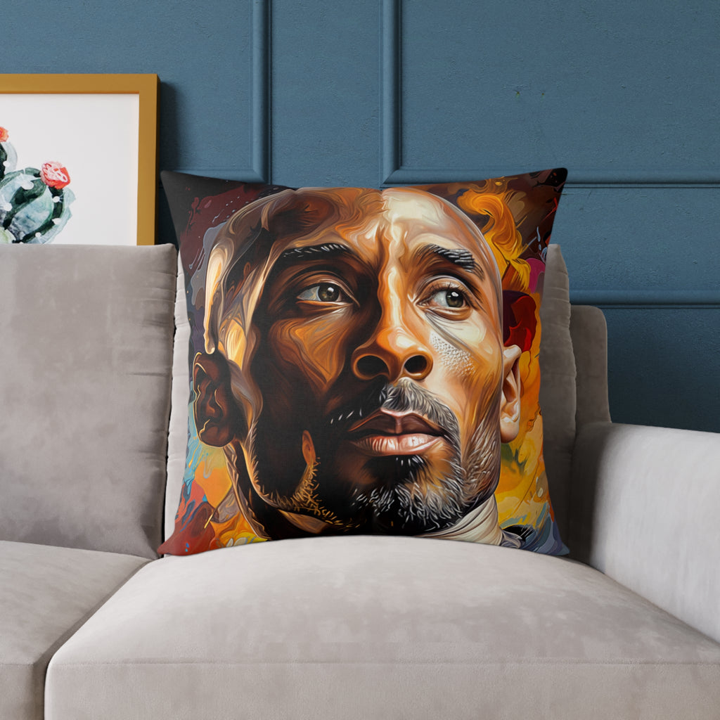 KOBE BRYANT | Soft Square Polyester Pillow | Comfortable Throw Pillow | Five Sizes | Accent Cushion for Living Room, Bed Room, or Den.