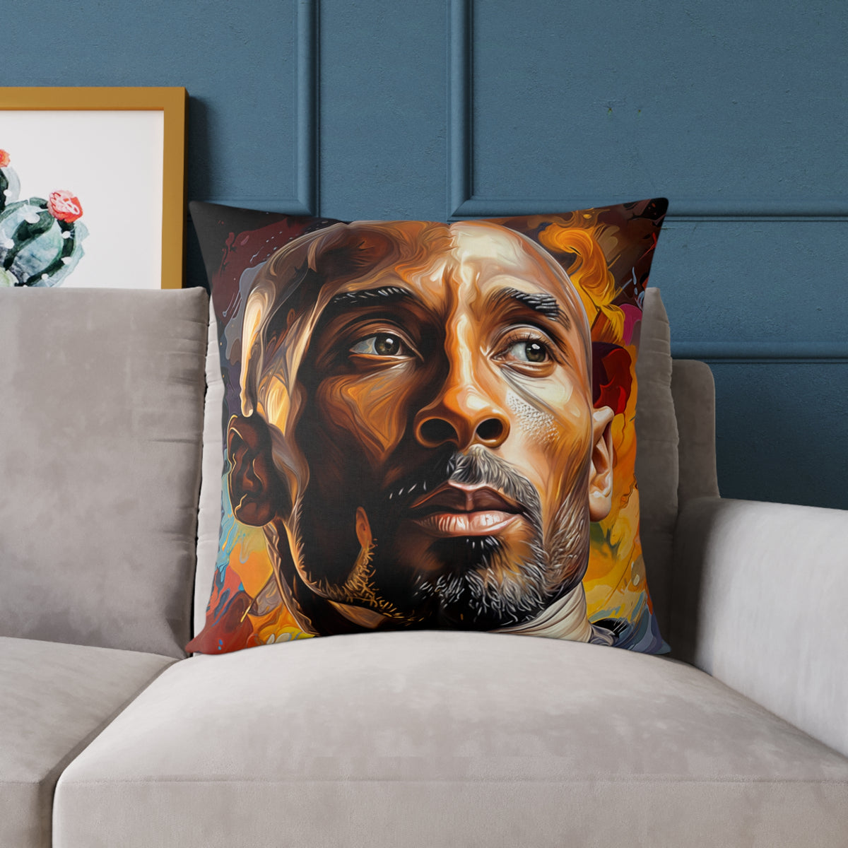 KOBE BRYANT | Soft Square Polyester Pillow | Comfortable Throw Pillow | Five Sizes | Accent Cushion for Living Room, Bed Room, or Den.
