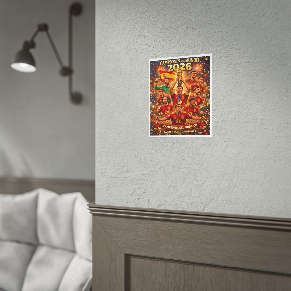 Spain 2026 World Cup Champions Poster | Campeones Del Mundo Wall Art | Spanish National Team Football Fan Sports Decor| FIFA Soccer Wall Art