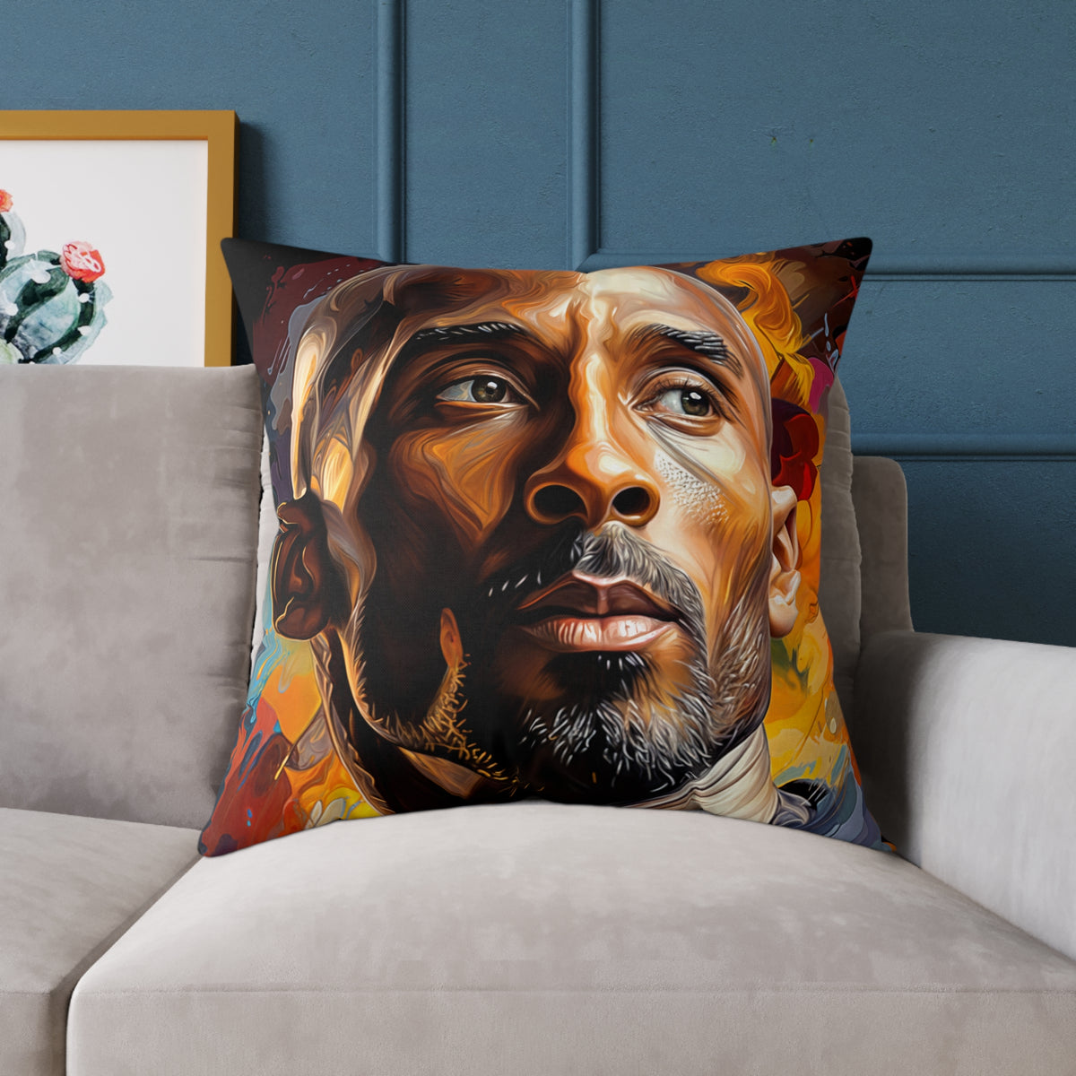 KOBE BRYANT | Soft Square Polyester Pillow | Comfortable Throw Pillow | Five Sizes | Accent Cushion for Living Room, Bed Room, or Den.