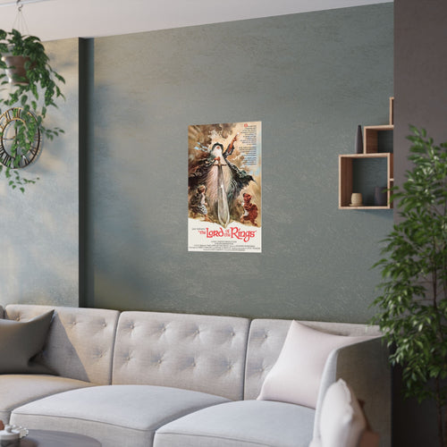 1978 'LORD of the RINGS' Vintage Movie Poster | Gandalf with Sword and Hobbits | Classic Tolkien Fantasy Wall Art | Film Buff Gift, 3 Sizes