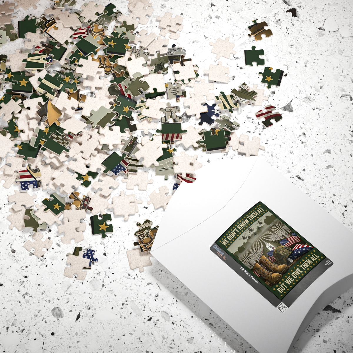 USA Military Tribute Jigsaw Puzzle 110, 252, 520, Piece Game | Memorial Day, July 4th-USA 250th Semiquincentennial Anniversary, Veterans Day