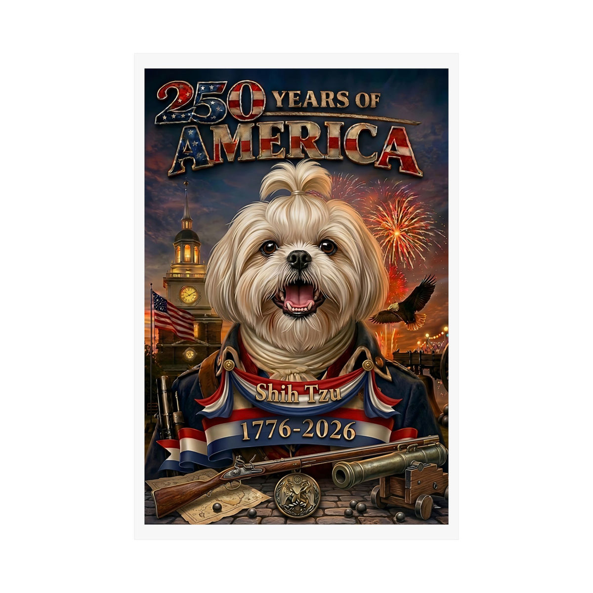 Patriotic SHIH TZU K9 | Matte Finish Poster