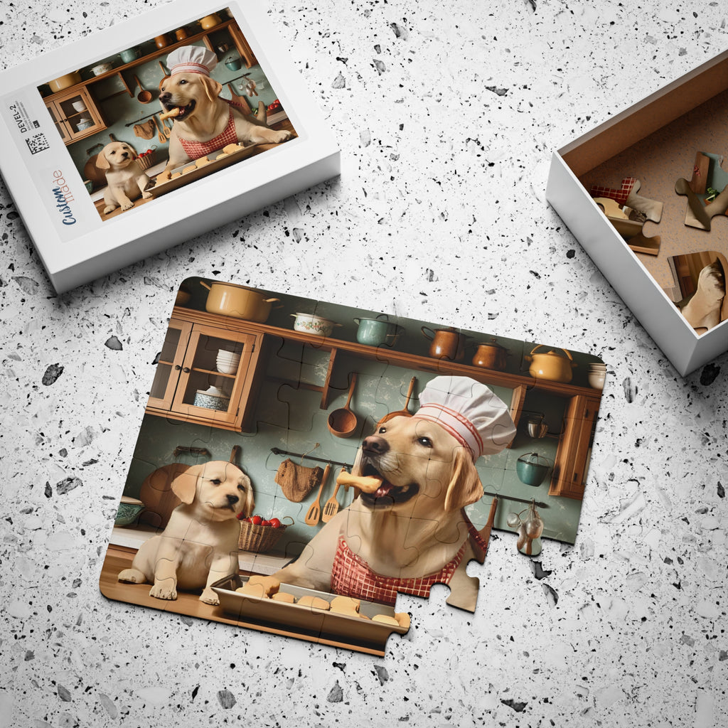 Golden Retriever Dog & Cute Puppy Baking | Kids' Puzzle, 30-Piece | Educational Toys, Family Game Night, Kids Gifts, Pet Lovers, Interactive Learning