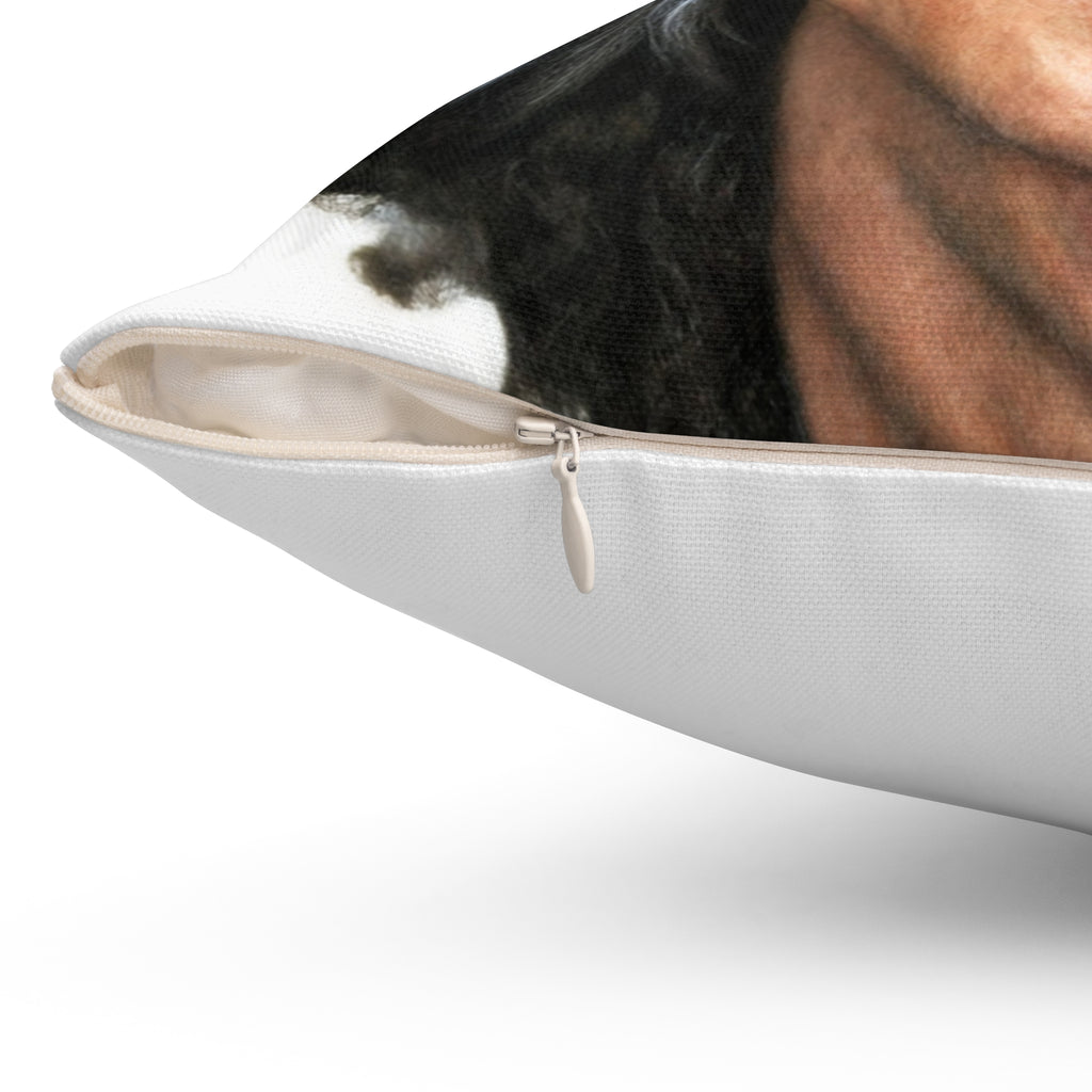 Soft Spun Polyester Square Pillow - John Lenin - Stylish Decorative Accent Cushion for Sofa, Bed and Home Décor - Durable & Comfortable