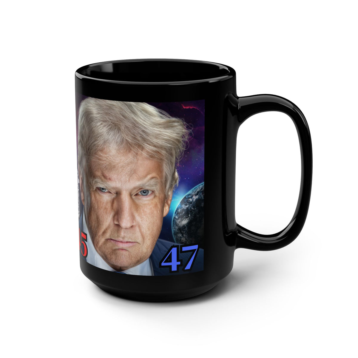 DONALD J. TRUMP, The 47th President of the United States, Black Mug, 15oz