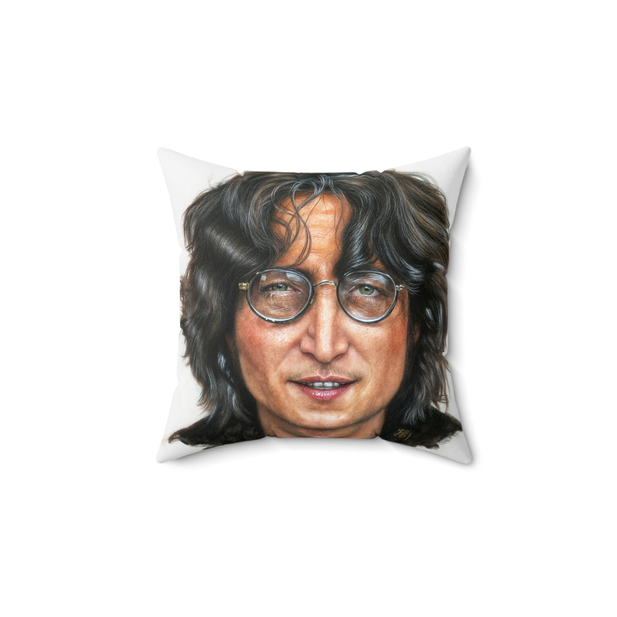 Soft Spun Polyester Square Pillow - John Lenin - Stylish Decorative Accent Cushion for Sofa, Bed and Home Décor - Durable & Comfortable