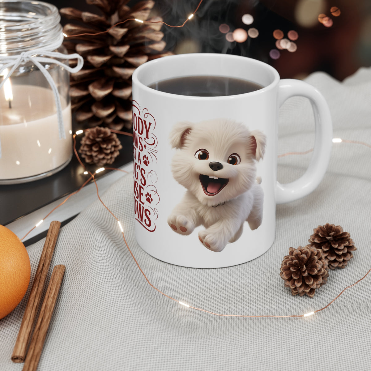 "Nobody Knows What A Dog's Nose Knows" Coffee Mug - Perfect Gift for Dog Owners, Pet Lovers, Birthdays, Holidays, and Relaxing Moments, 11 oz.