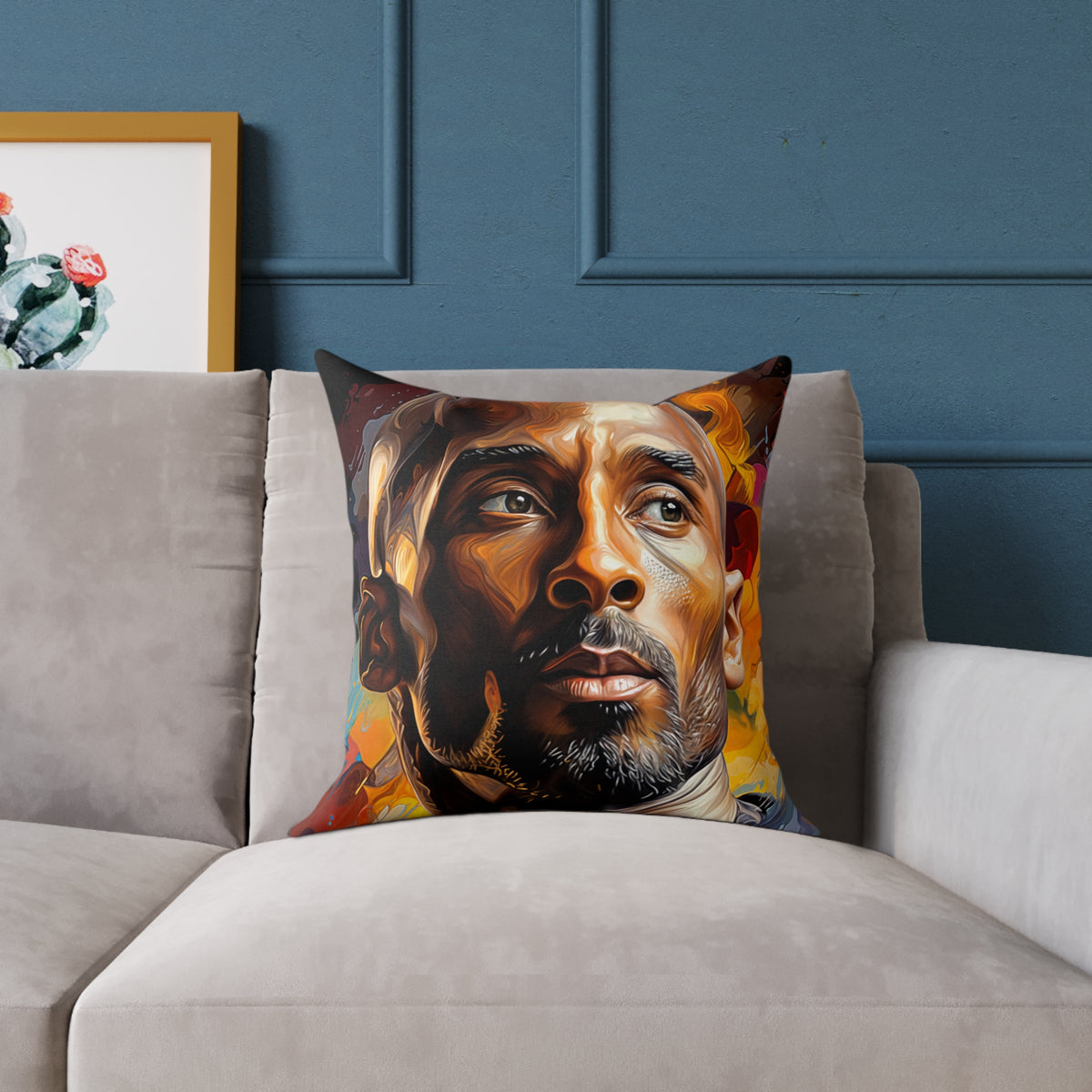 KOBE BRYANT | Soft Square Polyester Pillow | Comfortable Throw Pillow | Five Sizes | Accent Cushion for Living Room, Bed Room, or Den.