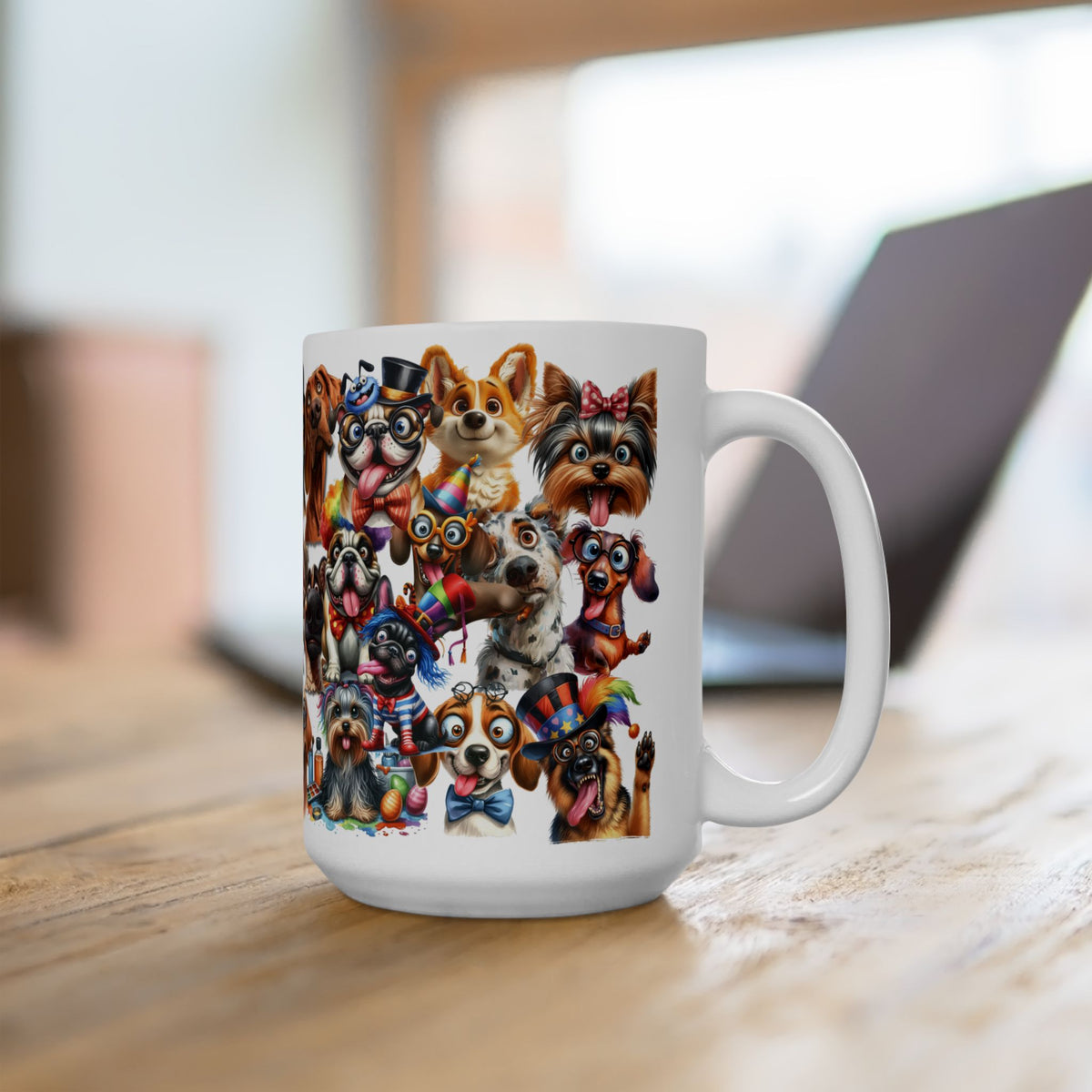 PAW-SITIVE Parade of 36 Crazy, Wacky, CANINE Personalities! Ceramic Coffee Mug, Perfect Gift for Goofy Dog Lovers, 11 oz & 15 oz