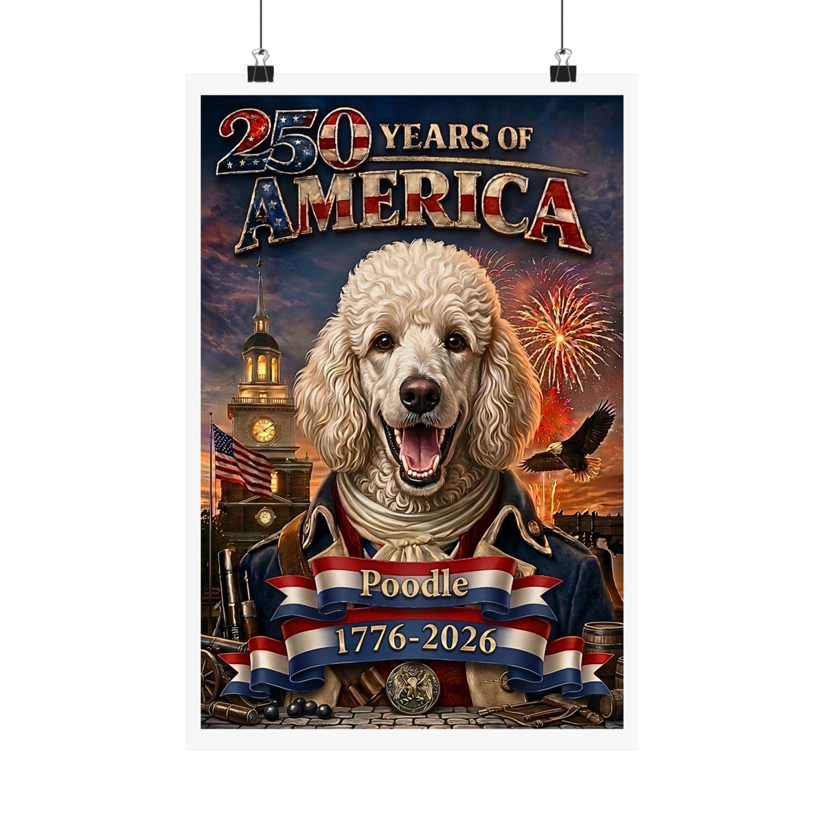 Patriotic POODLE K9 | Matte Finish Poster