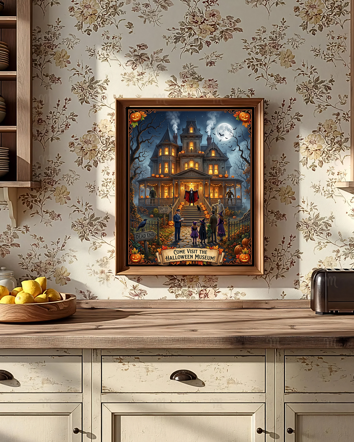 Come Visit The Halloween Museum| Haunted Victorian Mansion, Classic Monsters | Spooky Trick or Treat Scene | Vintage Gift (Digital Product)