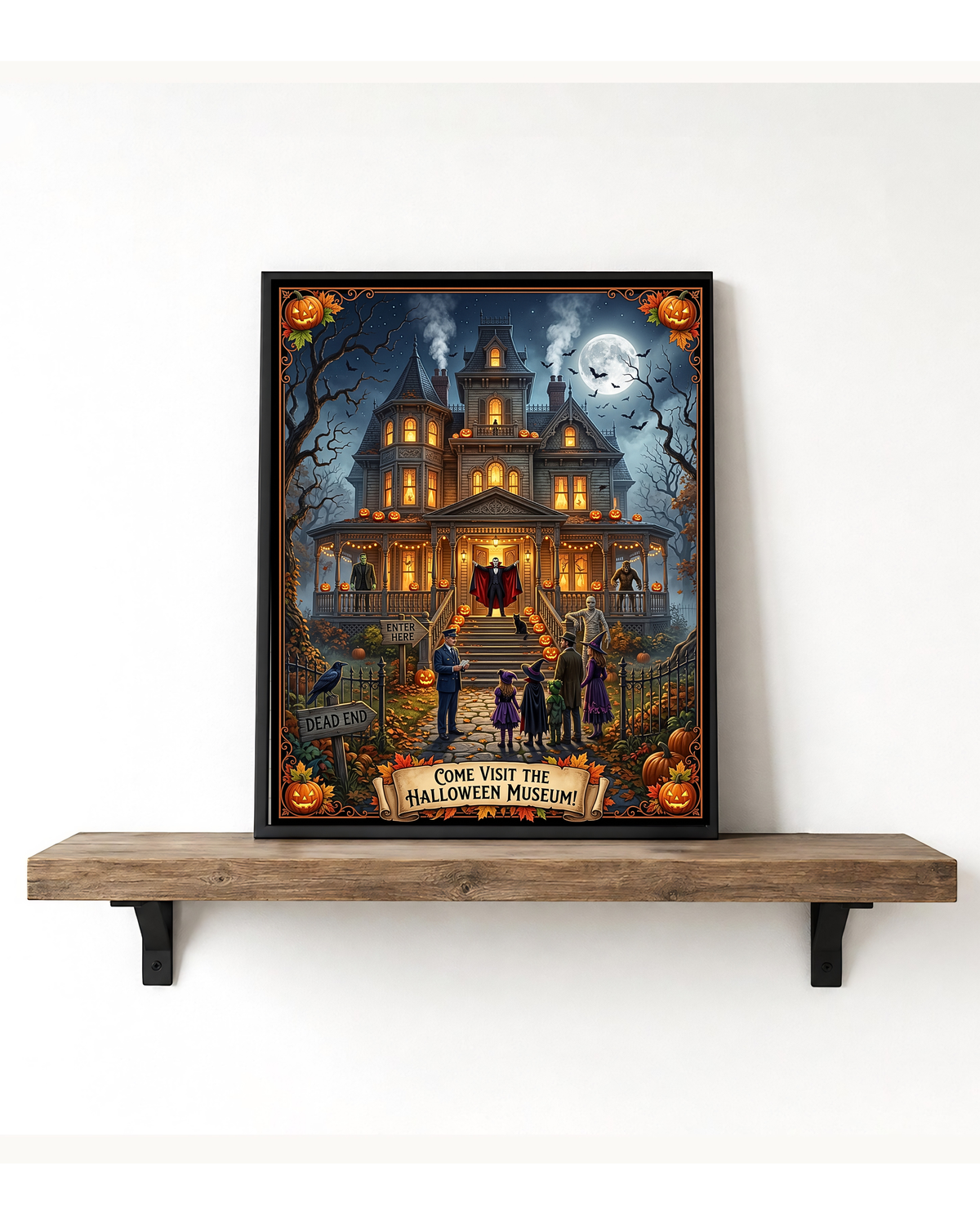 Come Visit The Halloween Museum| Haunted Victorian Mansion, Classic Monsters | Spooky Trick or Treat Scene | Vintage Gift (Digital Product)