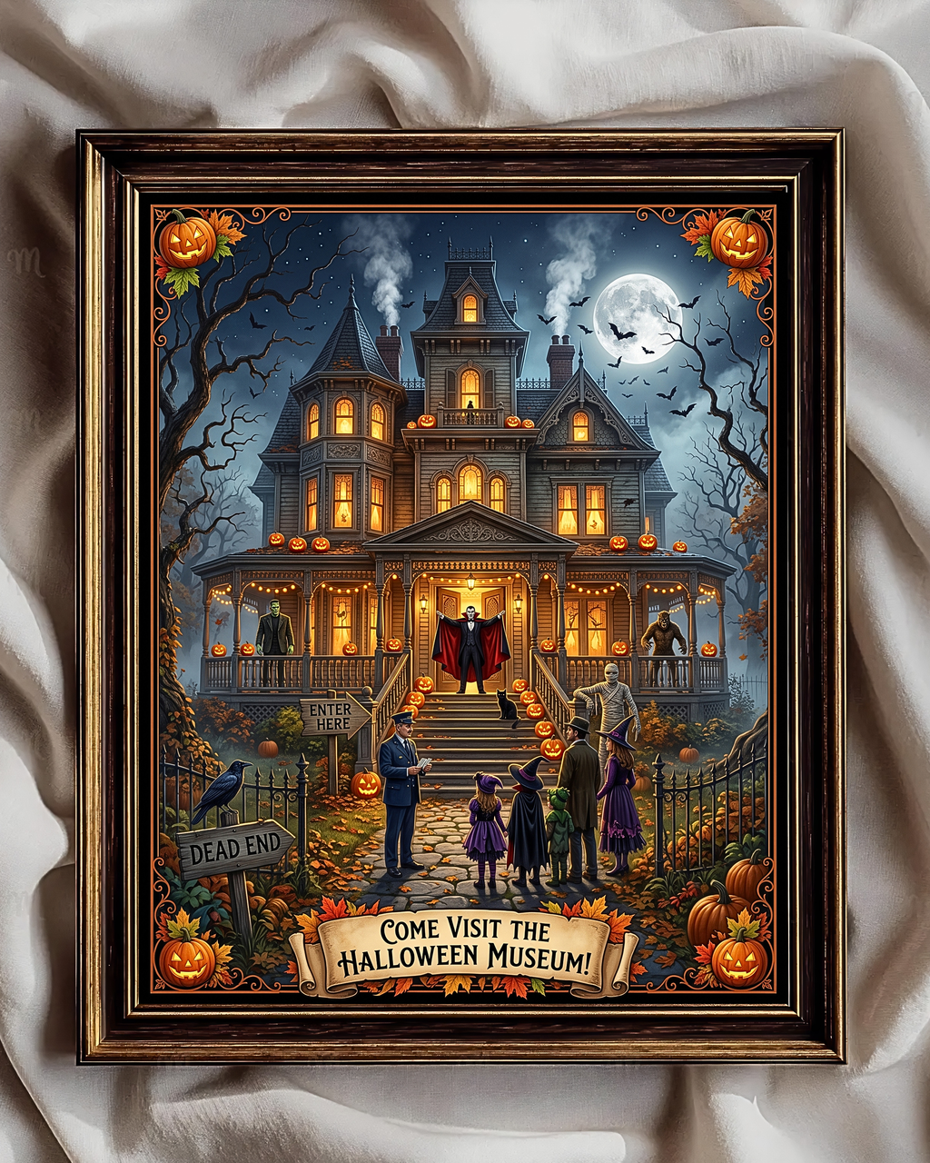 Come Visit The Halloween Museum| Haunted Victorian Mansion, Classic Monsters | Spooky Trick or Treat Scene | Vintage Gift (Digital Product)