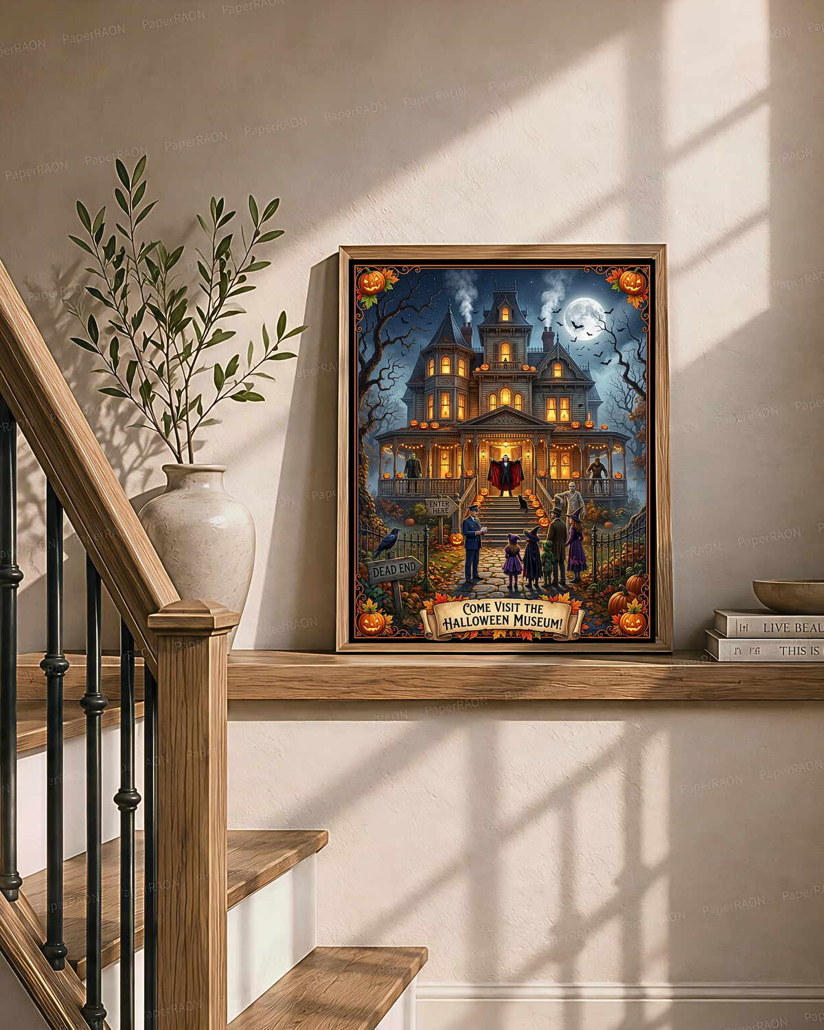 Come Visit The Halloween Museum| Haunted Victorian Mansion, Classic Monsters | Spooky Trick or Treat Scene | Vintage Gift (Digital Product)
