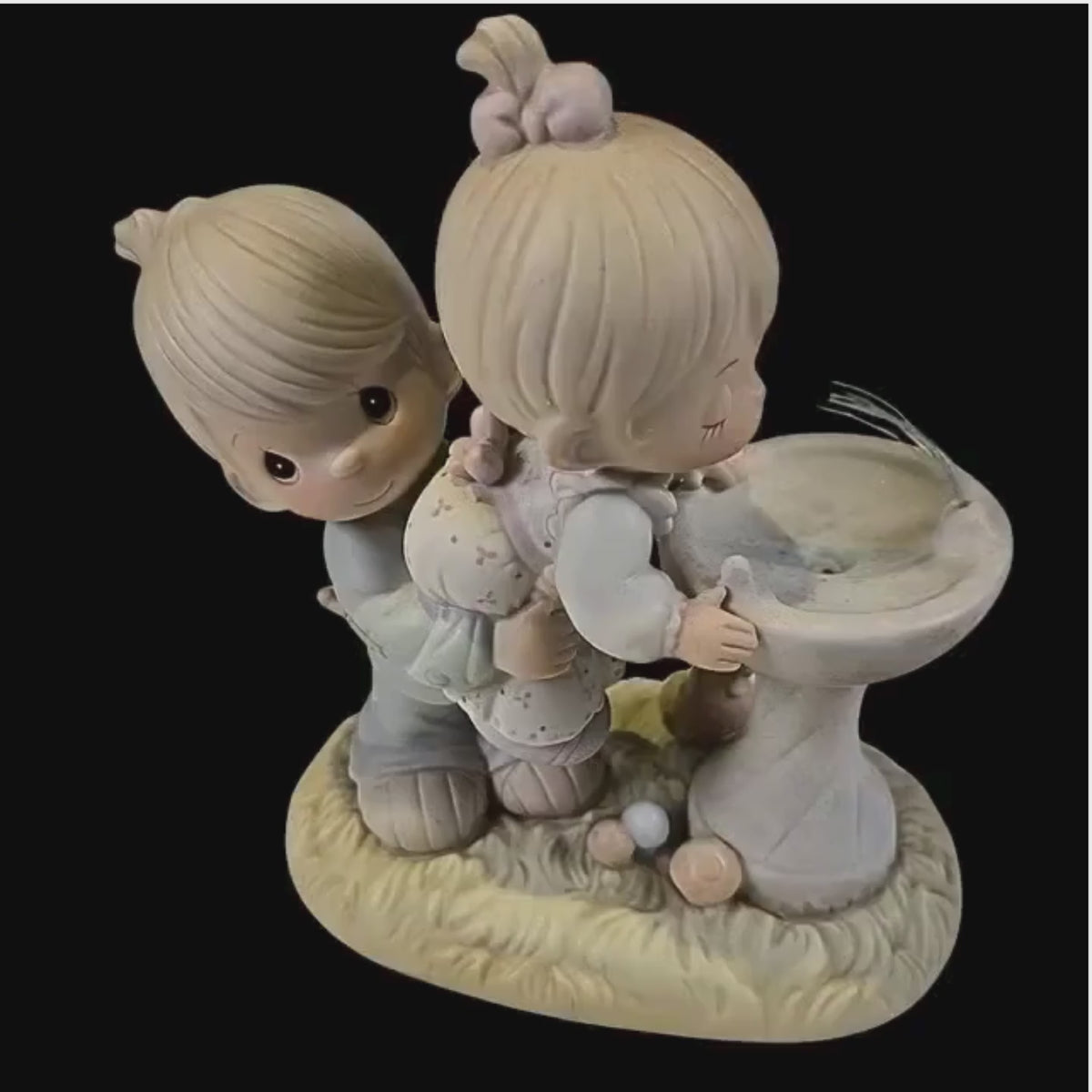 Precious Moments "Your Love Is So Uplifting" 1988, No. 520675, Cherry Wood Base